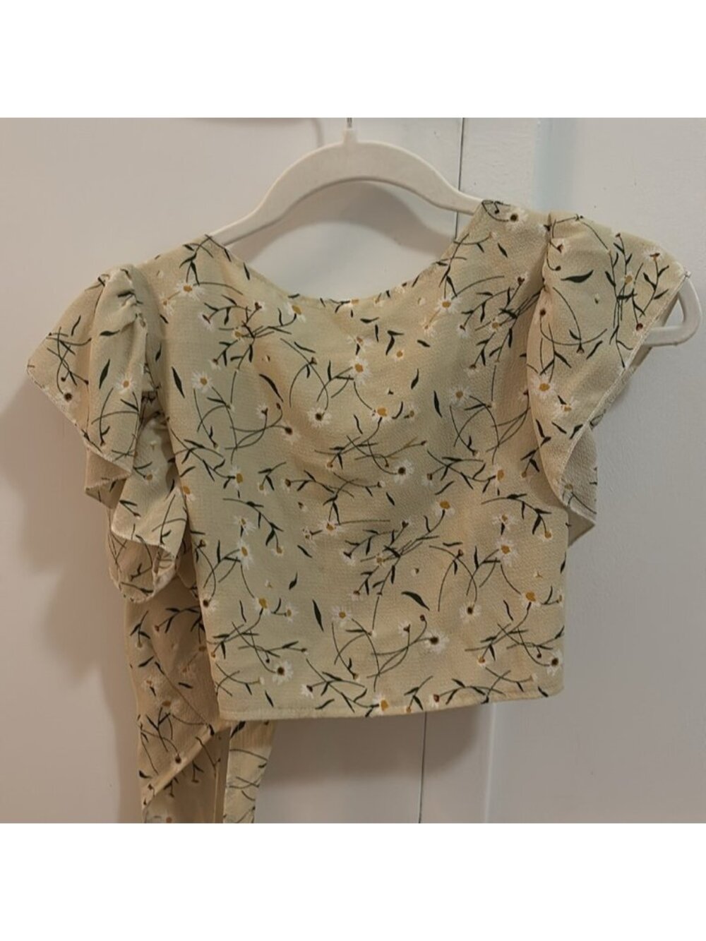 Floral cropped wrap top - Picture 5 of 5